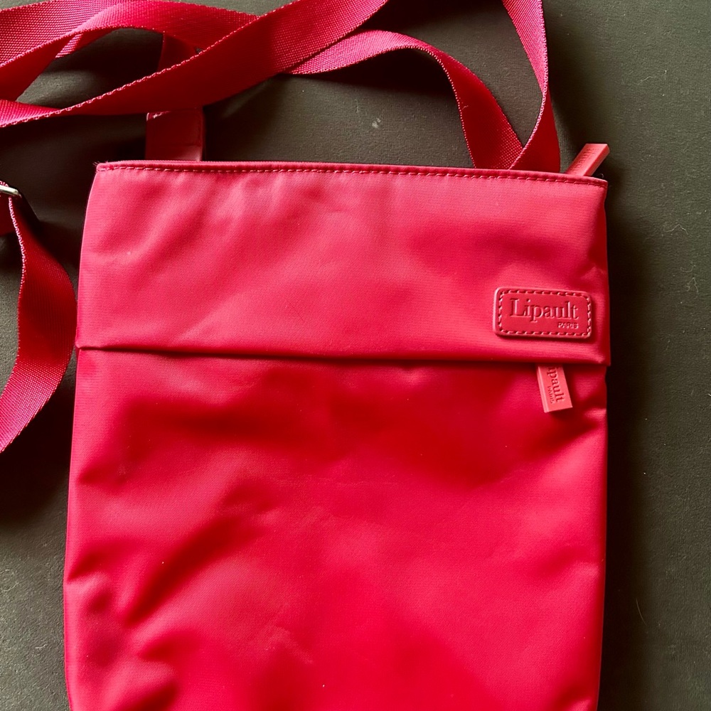 Lipault Plume Red Crossbody Bag